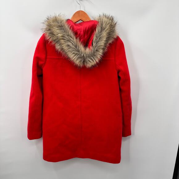 J. CREW Red Coral Vail Parka Wool Blend  Jacket Coat  // 00 - Picture 7 of 8